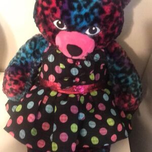 Build a bear 19"wild about spots cat includes polka dot gem Bab dress